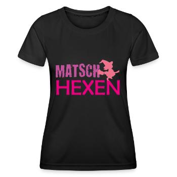 Muddy run shirt mud Matsch Hexe Lauf Team obstacle - Frauen Funktions-T-Shirt - Schwarz - Vorne - AI Model Female 172 light (172cm)