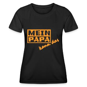 Mein Papa kann das - Frauen Funktions-T-Shirt - Schwarz - Vorne - AI Model Female 172 light (172cm)