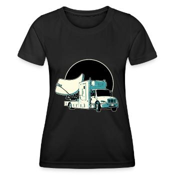 Satellite Truck Illustration - Women's Functional T-Shirt - black - Front - AI Model Female 172 light (172cm)