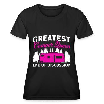Camping camping en plein air Camping Camping - T-shirt sport Femme - noir - Devant - AI Model Female 172 light (172cm)