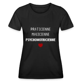 Praticienne magicienne Psychomotricienne - T-shirt sport Femme - noir - Devant - AI Model Female 172 light (172cm)