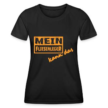 Fliesenleger - Frauen Funktions-T-Shirt - Schwarz - Vorne - AI Model Female 172 light (172cm)