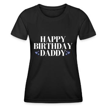 Joyeux anniversaire Papa personne préférée - T-shirt sport Femme - noir - Devant - AI Model Female 172 light (172cm)