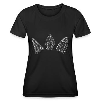 Arrowhead Hunting Pfeilspitzen Sammler - Frauen Funktions-T-Shirt - Schwarz - Vorne - AI Model Female 172 light (172cm)