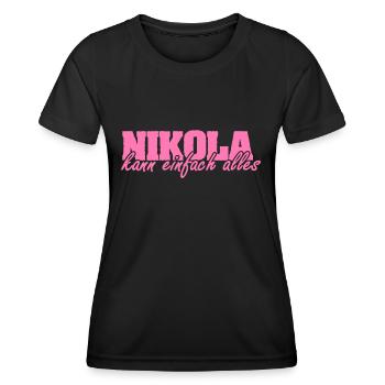 Frau Nikola - Frauen Funktions-T-Shirt - Schwarz - Vorne - AI Model Female 172 light (172cm)