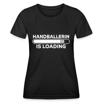 Handballerin Spruch Lustiges Handballerin Geschenk - Frauen Funktions-T-Shirt - Schwarz - Vorne - AI Model Female 172 light (172cm)