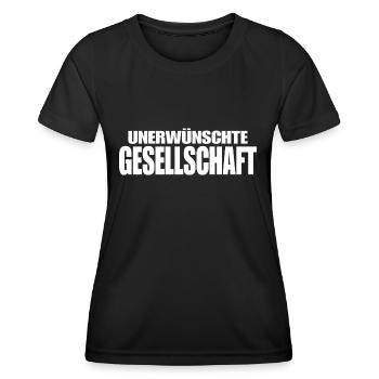 UNERWÜNSCHTE GESELLSCHAFT - Frauen Funktions-T-Shirt - Schwarz - Vorne - AI Model Female 172 light (172cm)