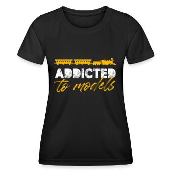 addicted to models Design for a enthusiast of - Frauen Funktions-T-Shirt - Schwarz - Vorne - AI Model Female 172 light (172cm)