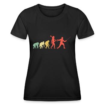 Evolution Fechten Schwert Degen Fechter Athlet - Frauen Funktions-T-Shirt - Schwarz - Vorne - AI Model Female 172 light (172cm)
