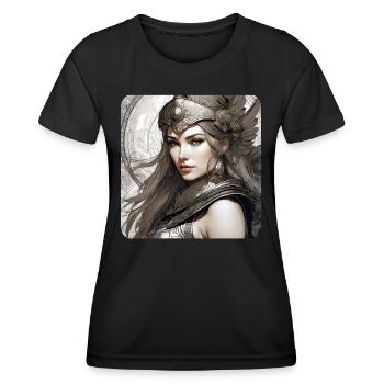Fantasy Anime Girl Wikinger Germanen Mittelalter - Frauen Funktions-T-Shirt - Schwarz - Vorne - AI Model Female 172 light (172cm)