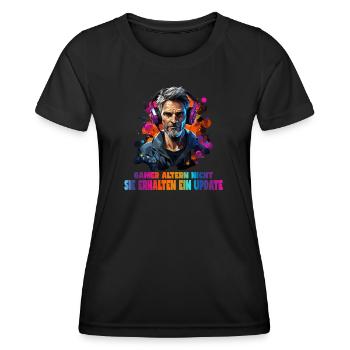 Lustiges Gamer TShirt mit Spruch - Frauen Funktions-T-Shirt - Schwarz - Vorne - AI Model Female 172 light (172cm)