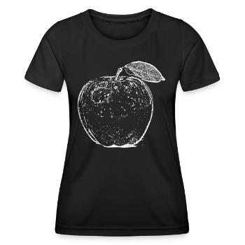 Pomme fruit dessiné à la main - T-shirt sport Femme - noir - Devant - AI Model Female 172 light (172cm)