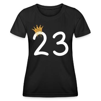 23 - Frauen Funktions-T-Shirt - Schwarz - Vorne - AI Model Female 172 light (172cm)