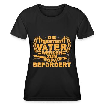 Vater Dad die besten Väter werden Opa - Frauen Funktions-T-Shirt - Schwarz - Vorne - AI Model Female 172 light (172cm)