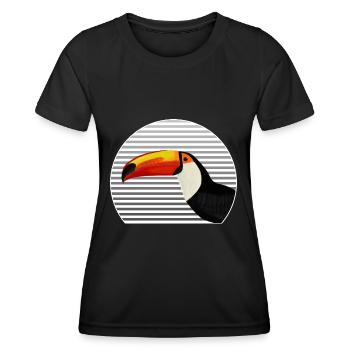 Observateur d'oiseaux amoureux des oiseaux Toucan - T-shirt sport Femme - noir - Devant - AI Model Female 172 light (172cm)