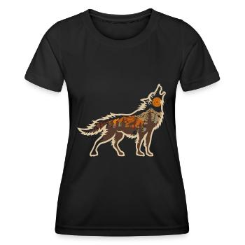 Wolf Nature Nature Nature Animaux sauvages - T-shirt sport Femme - noir - Devant - AI Model Female 172 light (172cm)