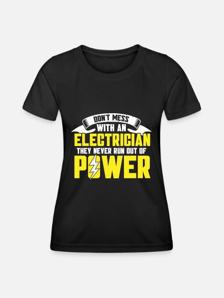 Elektriker Elektroingenieur - Frauen Funktions-T-Shirt - Schwarz