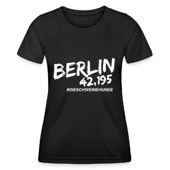 Berlin Marathon dieSchweinehunde - Frauen Funktions-T-Shirt - Schwarz - Vorne - AI Model Female 172 light (172cm)