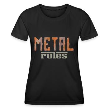 metal rules - Frauen Funktions-T-Shirt - Schwarz - Vorne - AI Model Female 172 light (172cm)