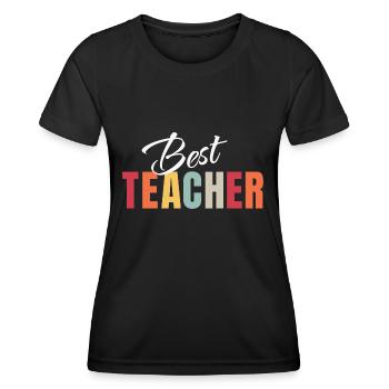 BEST TEACHER - T-shirt sport Femme - noir - Devant - AI Model Female 172 light (172cm)