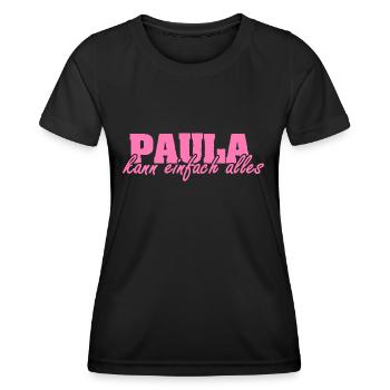 Spruch Paula - Frauen Funktions-T-Shirt - Schwarz - Vorne - AI Model Female 172 light (172cm)