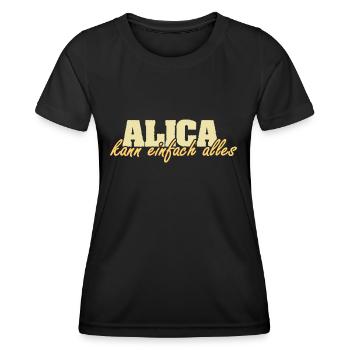 Frau Alica - Frauen Funktions-T-Shirt - Schwarz - Vorne - AI Model Female 172 light (172cm)