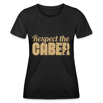 Respect The Caber Wood Trunk Tossing Lumber Sports - Frauen Funktions-T-Shirt - Schwarz - Vorne - AI Model Female 172 light (172cm)