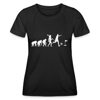 Footgolf Evolution Foot Golf Playing Footgolfers F - Women's Functional T-Shirt - black - Front - AI Model Female 172 light (172cm)