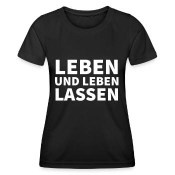 Leben und Leben lassen - Frauen Funktions-T-Shirt - Schwarz - Vorne - AI Model Female 172 light (172cm)