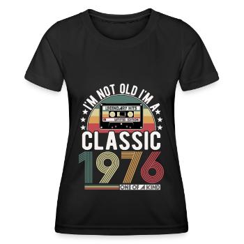 1976 Vintage Millésime anniversaire Retro cadeau - T-shirt sport Femme - noir - Devant - AI Model Female 172 light (172cm)