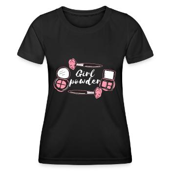 Fille maquillage - T-shirt sport Femme - noir - Devant - AI Model Female 172 light (172cm)