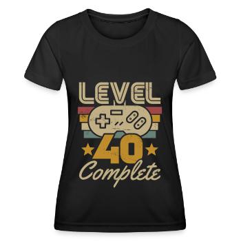 40e anniversaire niveau 40 Complete 40 ans cadeau - T-shirt sport Femme - noir - Devant - AI Model Female 172 light (172cm)