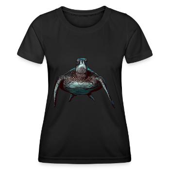 Tortue motif animal animal motif animal - T-shirt sport Femme - noir - Devant - AI Model Female 172 light (172cm)