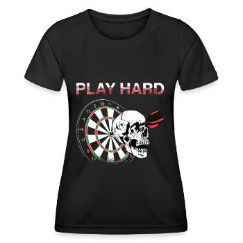 Lustig Dart Scheiben Wettkampf Darten - Frauen Funktions-T-Shirt - Schwarz - Vorne - AI Model Female 172 light (172cm)