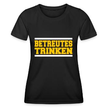 Betreutes Trinken - Frauen Funktions-T-Shirt - Schwarz - Vorne - AI Model Female 172 light (172cm)