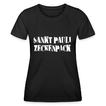 Sankt Pauli Zeckenpack - Frauen Funktions-T-Shirt - Schwarz - Vorne - AI Model Female 172 light (172cm)