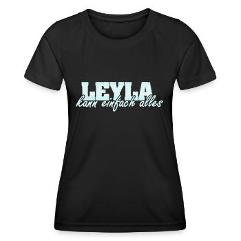 Spruch Leyla - Frauen Funktions-T-Shirt - Schwarz - Vorne - AI Model Female 172 light (172cm)