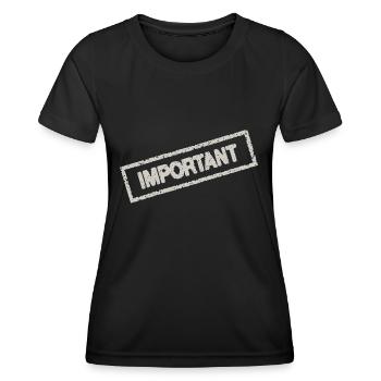 important - T-shirt sport Femme - noir - Devant - AI Model Female 172 light (172cm)