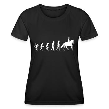 Reiter Reitsport Evolution Pferd - Frauen Funktions-T-Shirt - Schwarz - Vorne - AI Model Female 172 light (172cm)