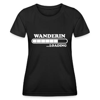 Wanderin Lustiger Spruch Outdoor Wanderer Geschenk - Frauen Funktions-T-Shirt - Schwarz - Vorne - AI Model Female 172 light (172cm)
