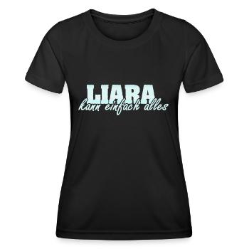 Frau Liara - Frauen Funktions-T-Shirt - Schwarz - Vorne - AI Model Female 172 light (172cm)
