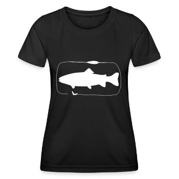 Trout Sbirolino assembly with bee maggot - Women's Functional T-Shirt - black - Front - AI Model Female 172 light (172cm)