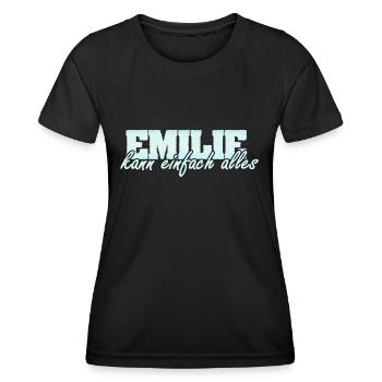 Emilie - T-shirt sport Femme - noir - Devant - AI Model Female 172 light (172cm)