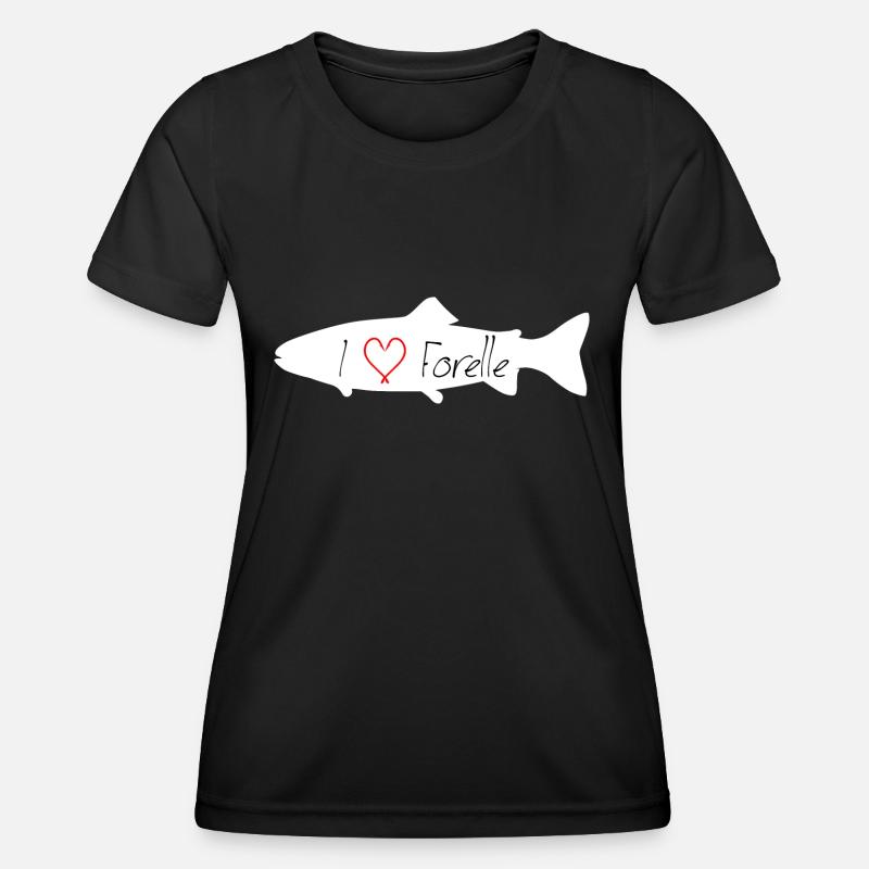 I love Trout White - Women's Functional T-Shirt - black
