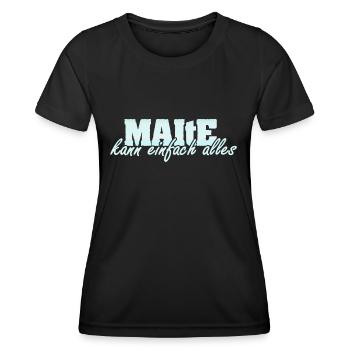 Mme Maite - T-shirt sport Femme - noir - Devant - AI Model Female 172 light (172cm)