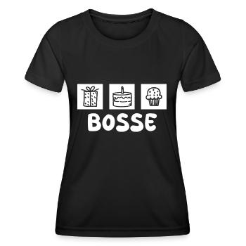 Prénom Bosse - T-shirt sport Femme - noir - Devant - AI Model Female 172 light (172cm)