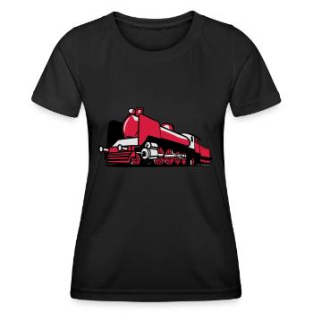 dampflok chemin de fer tendre - T-shirt sport Femme - noir - Devant - AI Model Female 172 light (172cm)