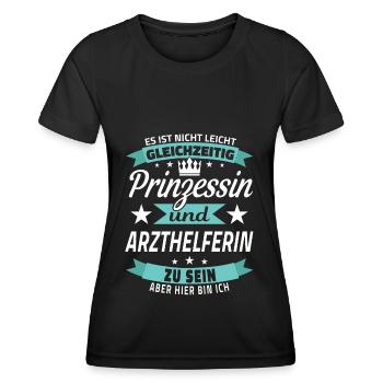 Arzthelferin Geschenk Prinzessin MFA Arztpraxis - Frauen Funktions-T-Shirt - Schwarz - Vorne - AI Model Female 172 light (172cm)