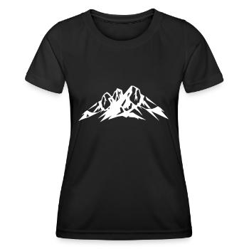 Berge Icon - Frauen Funktions-T-Shirt - Schwarz - Vorne - AI Model Female 172 light (172cm)