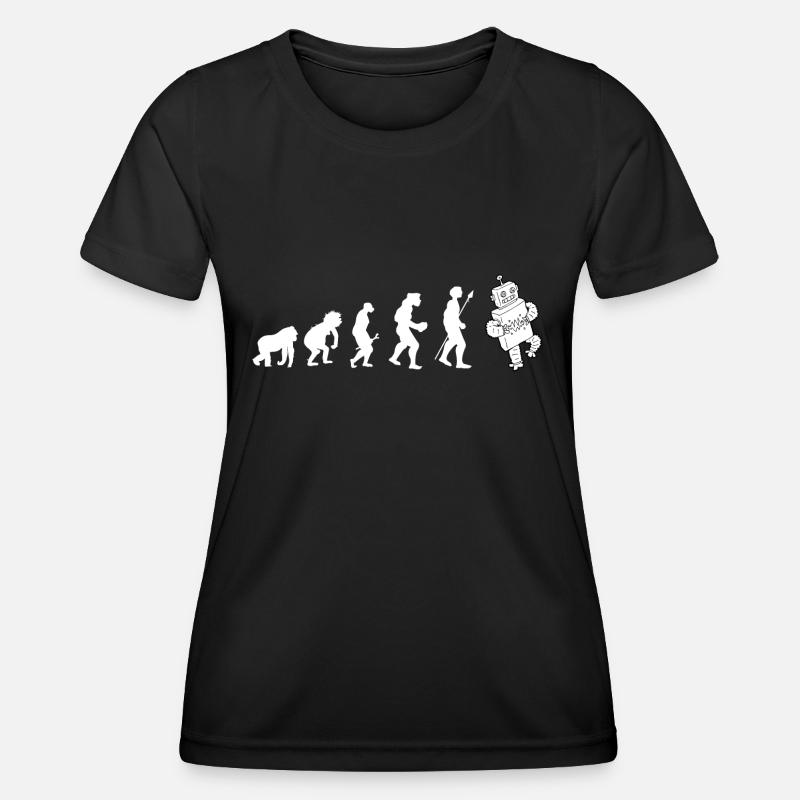 Evolution robot idée cadeau - T-shirt sport Femme - noir
